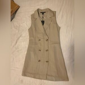 nwt French Connection Birdie Sleeveless Linen Blend Blazer Minidress size 2/XXS